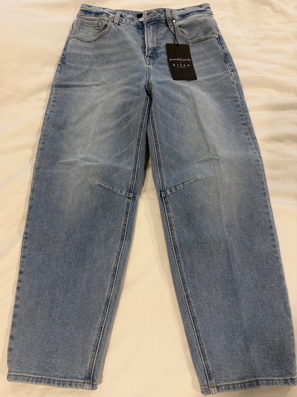 Risen Cropped Mini Barrel Jeans